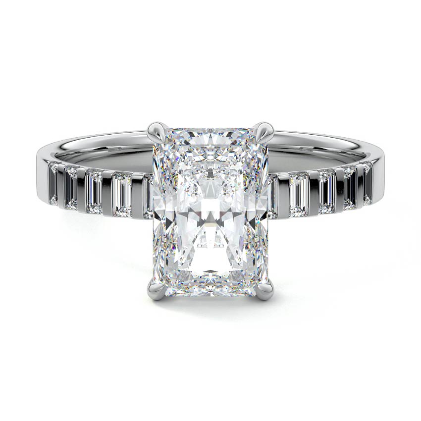Alessia - Radiant Platinum Lab Grown Diamond Engagement Ring | Nura Lab