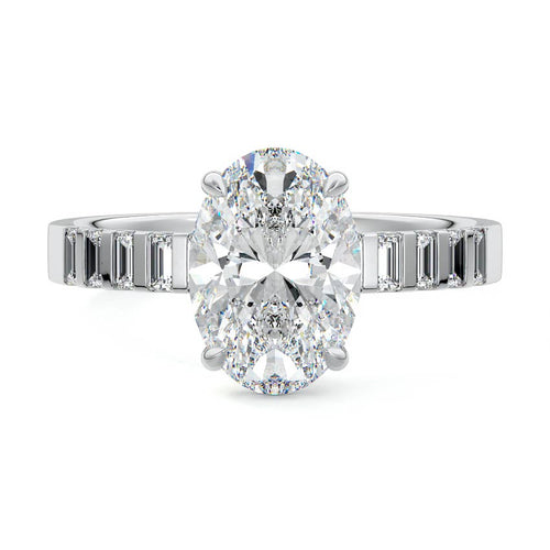 Alessia - Oval Platinum Lab Grown Diamond Engagement Ring | Nura Lab