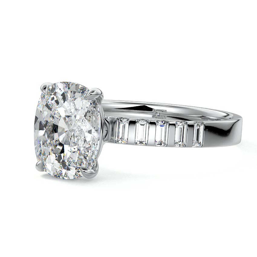 Alessia - Cushion Platinum Lab Grown Diamond Engagement Ring | Nura Lab