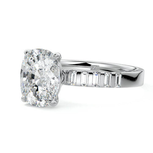 Alessia - Cushion Platinum Lab Grown Diamond Engagement Ring | Nura Lab