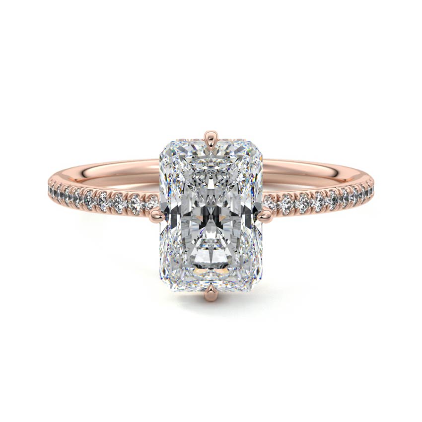 Kara - Radiant Rose Gold Lab Grown Diamond Engagement Ring | Nura Lab