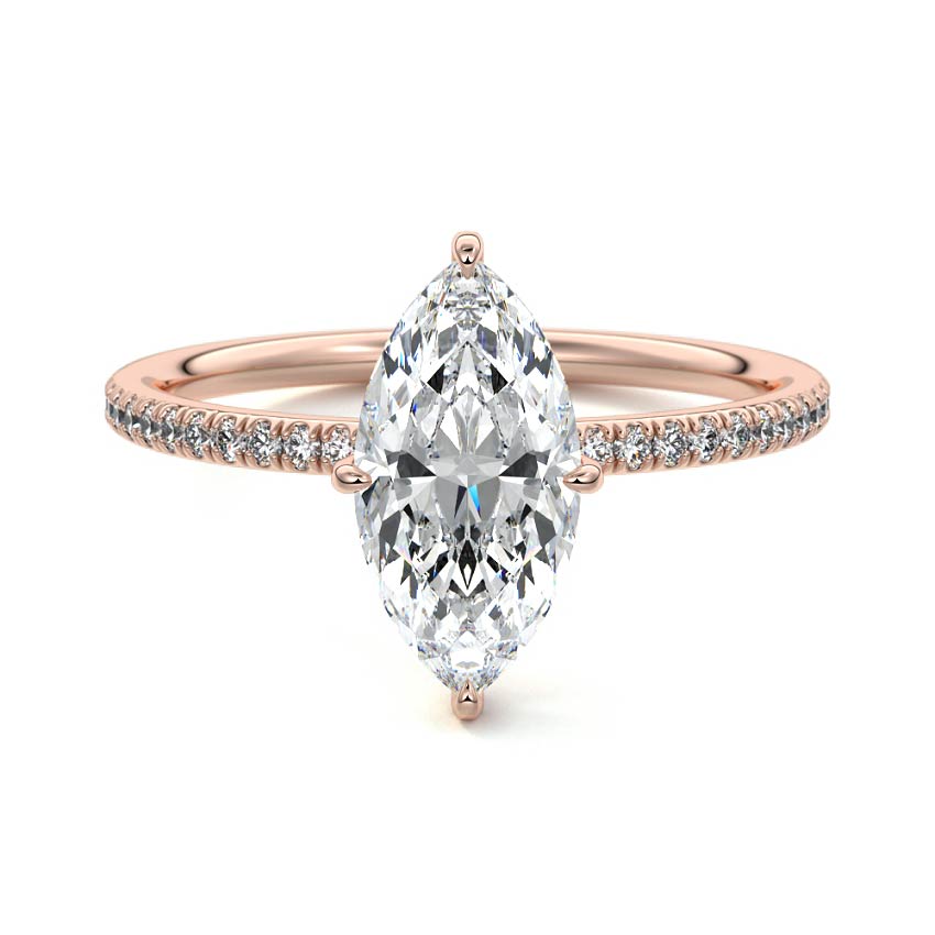 Kara - Marquise Rose Gold Lab Grown Diamond Engagement Ring | Nura Lab