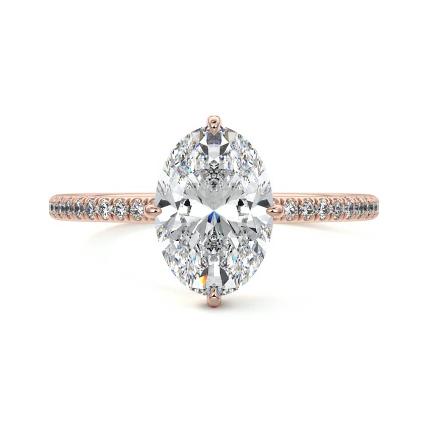 Kara - Oval Rose Gold Lab Grown Diamond Engagement Ring | Nura Lab