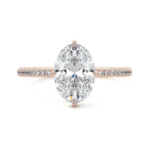 Kara - Oval Rose Gold Lab Grown Diamond Engagement Ring | Nura Lab