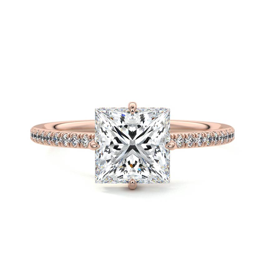 Kara - Princess Rose Gold Lab Grown Diamond Engagement Ring | Nura Lab