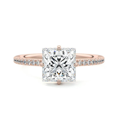 Kara - Princess Rose Gold Lab Grown Diamond Engagement Ring | Nura Lab