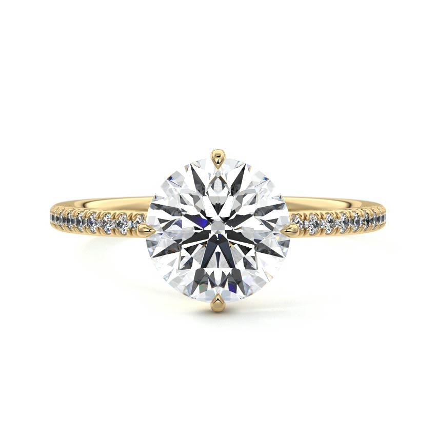 Kara - Round Yellow Gold Lab Grown Diamond Engagement Ring | Nura Lab