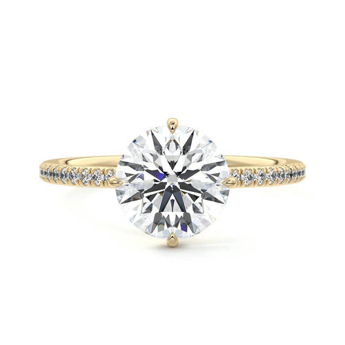 Kara - Round Yellow Gold Lab Grown Diamond Engagement Ring | Nura Lab