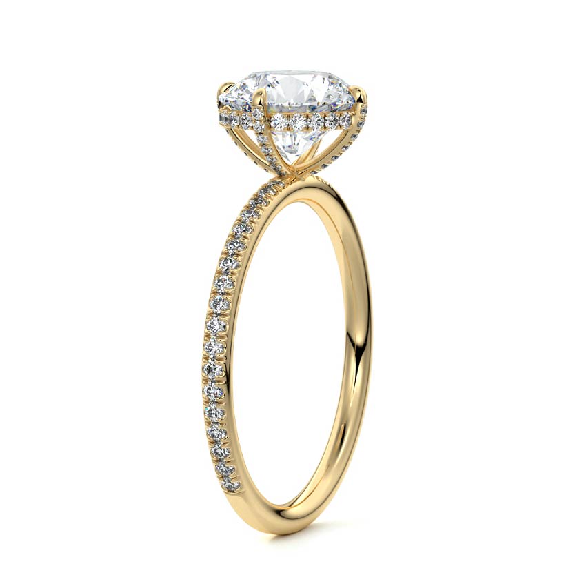 Kara - Round Yellow Gold Lab Grown Diamond Engagement Ring | Nura Lab
