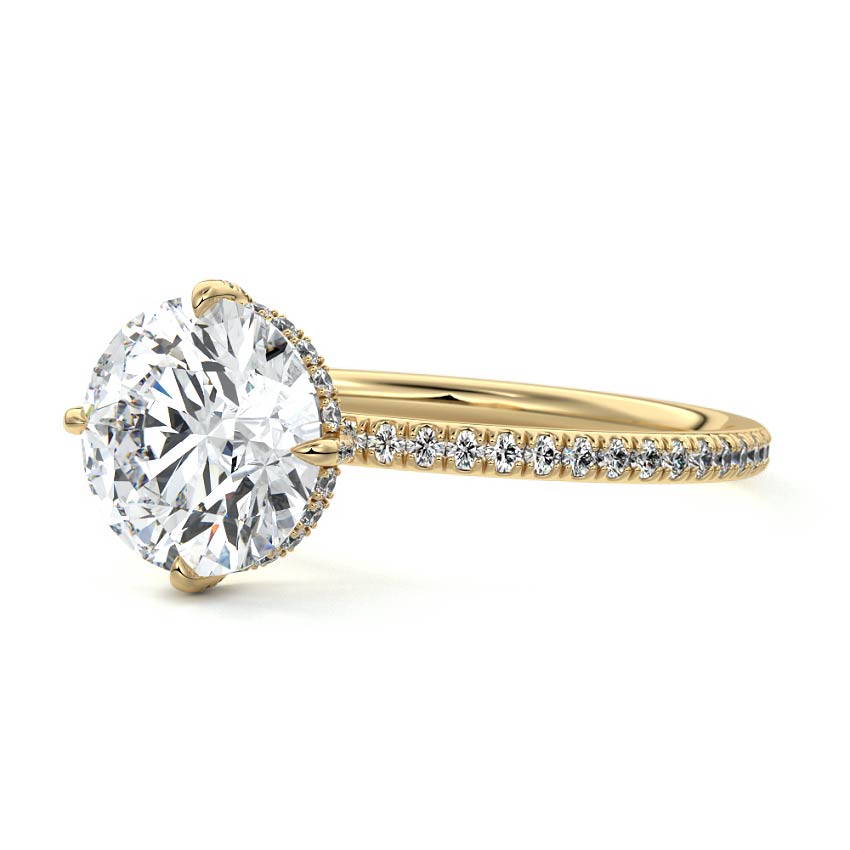 Kara - Round Yellow Gold Lab Grown Diamond Engagement Ring | Nura Lab