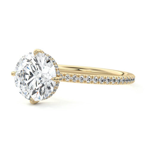 Kara - Round Yellow Gold Lab Grown Diamond Engagement Ring | Nura Lab