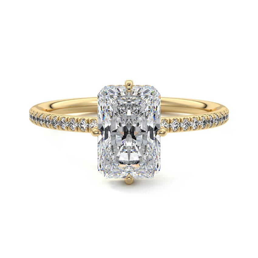 Kara - Radiant Yellow Gold Lab Grown Diamond Engagement Ring | Nura Lab