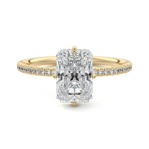Kara - Radiant Yellow Gold Lab Grown Diamond Engagement Ring | Nura Lab