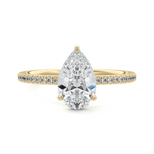 Kara - Pear Yellow Gold Lab Grown Diamond Engagement Ring | Nura Lab