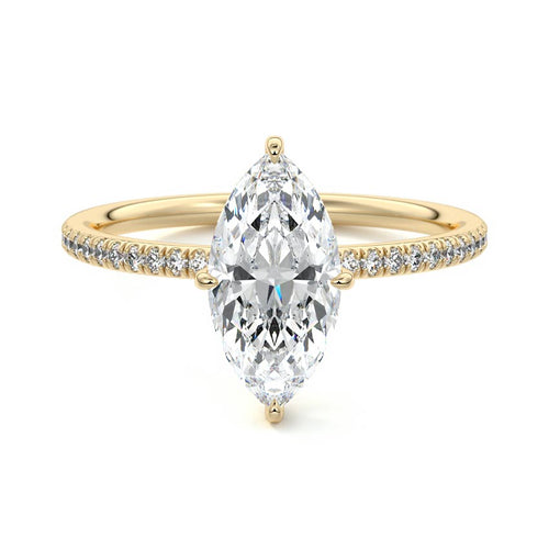Kara - Marquise Yellow Gold Lab Grown Diamond Engagement Ring | Nura Lab