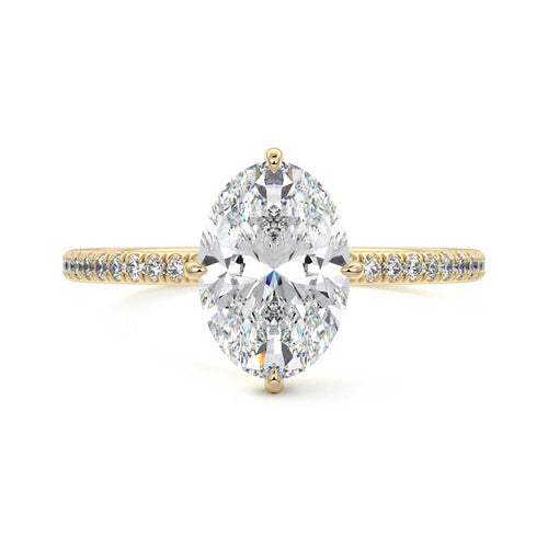 Kara - Oval Yellow Gold Lab Grown Diamond Engagement Ring | Nura Lab