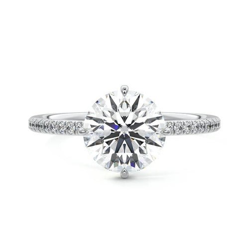 Kara - Round White Gold Lab Grown Diamond Engagement Ring | Nura Lab