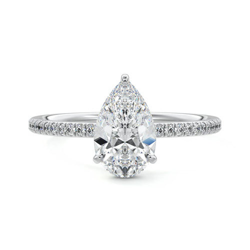 Kara - Pear White Gold Lab Grown Diamond Engagement Ring | Nura Lab
