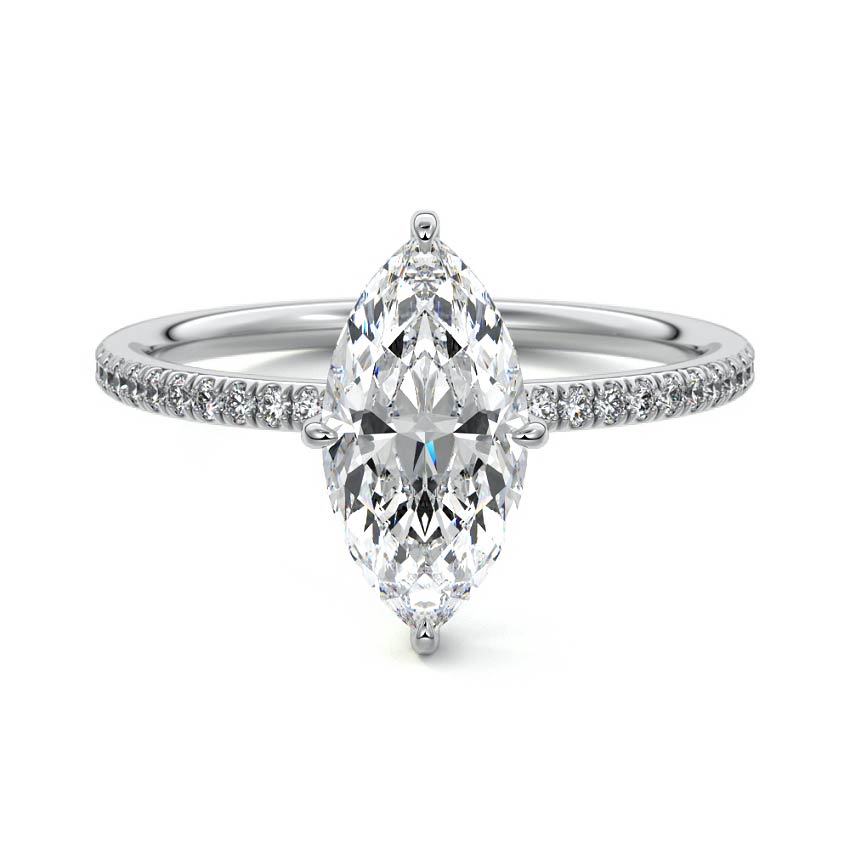Kara - Marquise White Gold Lab Grown Diamond Engagement Ring | Nura Lab
