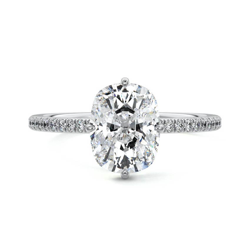 Kara - Cushion White Gold Lab Grown Diamond Engagement Ring | Nura Lab