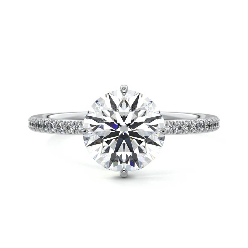 Kara - Round Platinum Lab Grown Diamond Engagement Ring | Nura Lab