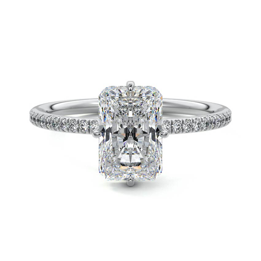 Kara - Radiant Platinum Lab Grown Diamond Engagement Ring | Nura Lab