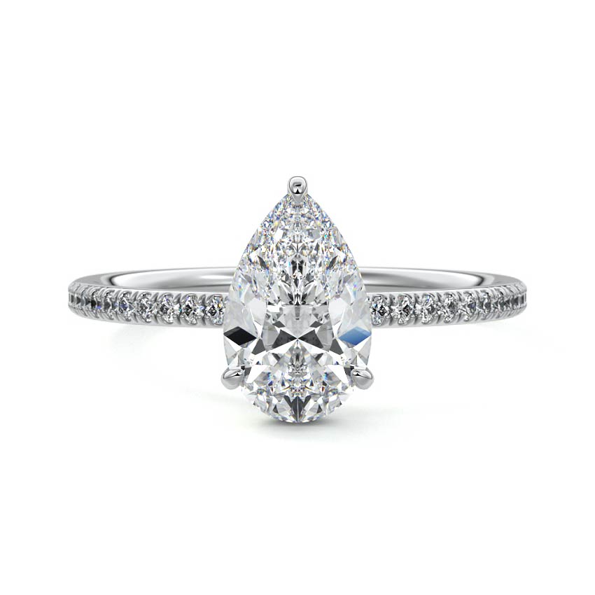 Kara - Pear Platinum Lab Grown Diamond Engagement Ring | Nura Lab