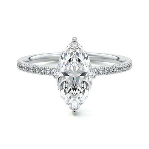 Kara - Marquise Platinum Lab Grown Diamond Engagement Ring | Nura Lab