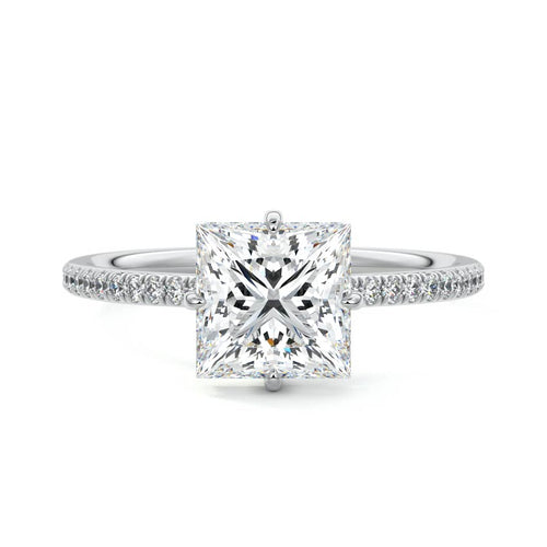 Kara - Princess Platinum Lab Grown Diamond Engagement Ring | Nura Lab