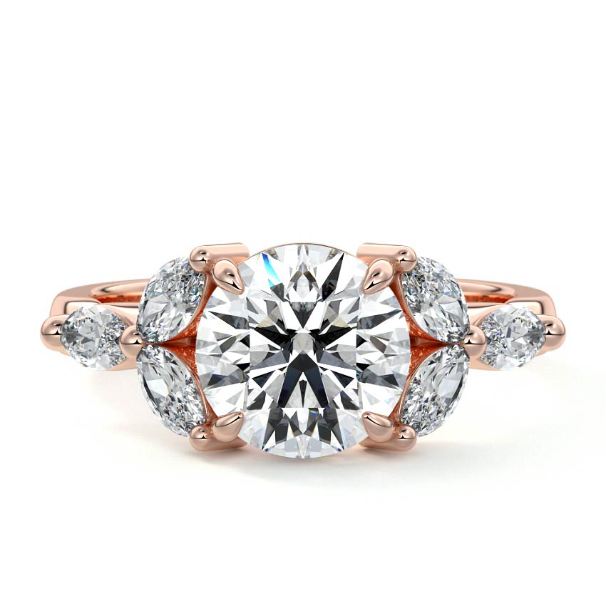 Anya - Round Rose Gold Lab Grown Diamond Engagement Ring | Nura Lab