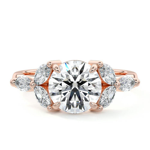 Anya - Round Rose Gold Lab Grown Diamond Engagement Ring | Nura Lab