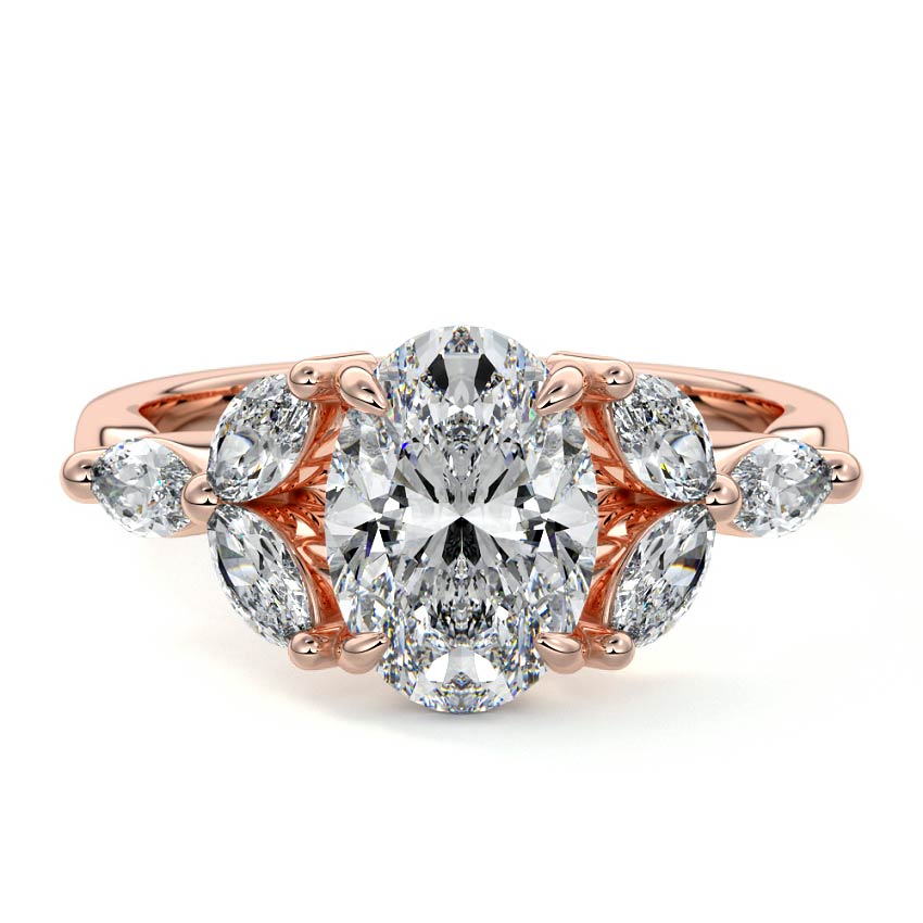 Anya - Oval Rose Gold Lab Grown Diamond Engagement Ring | Nura Lab