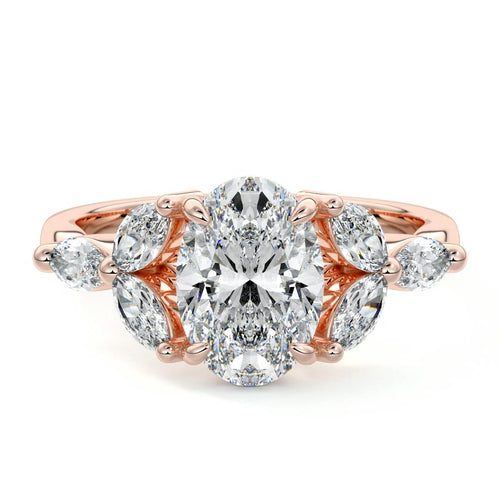 Anya - Oval Rose Gold Lab Grown Diamond Engagement Ring | Nura Lab