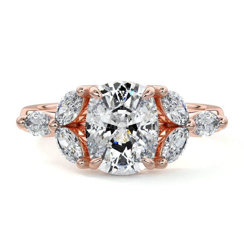 Anya - Cushion Rose Gold Lab Grown Diamond Engagement Ring | Nura Lab