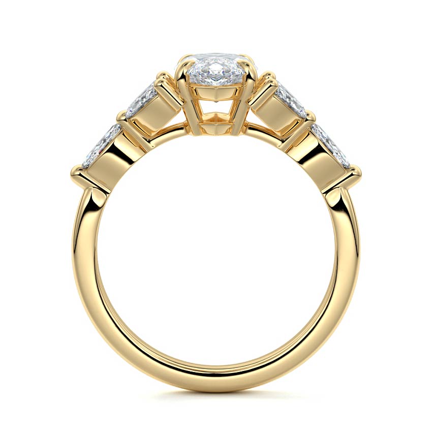 Anya - Marquise Yellow Gold Engagement Ring Side View | Nura Lab