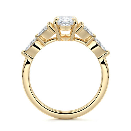 Anya - Marquise Yellow Gold Engagement Ring Side View | Nura Lab