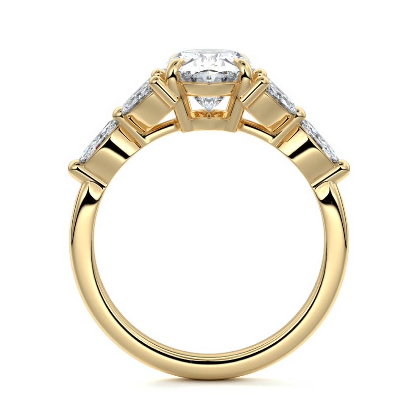 Anya - Oval Yellow Gold Engagement Ring Side View | Nura Lab