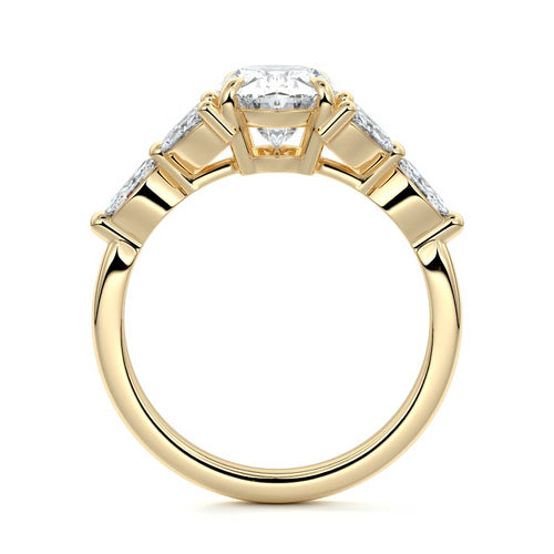 Anya - Oval Yellow Gold Engagement Ring Side View | Nura Lab