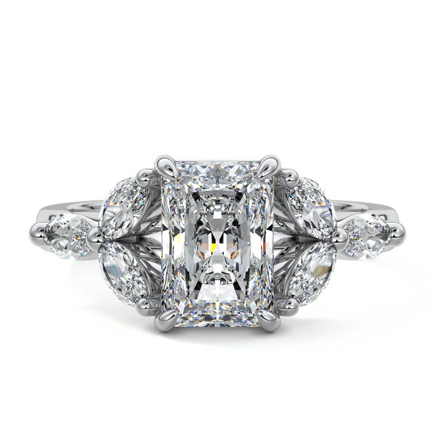 Anya - Radiant White Gold Lab Grown Diamond Engagement Ring | Nura Lab