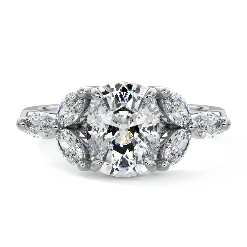 Anya - Cushion White Gold Lab Grown Diamond Engagement Ring | Nura Lab
