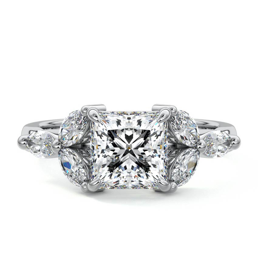 Anya - Princess White Gold Lab Grown Diamond Engagement Ring | Nura Lab