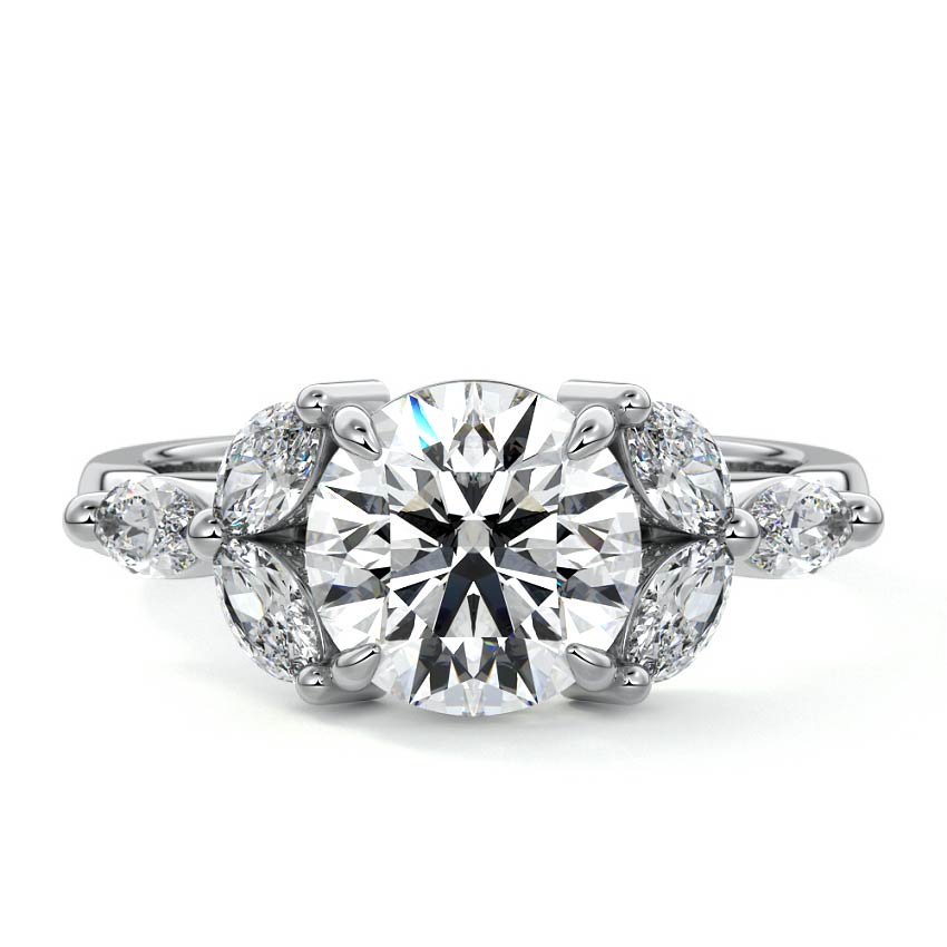 Anya - Round Platinum Lab Grown Diamond Engagement Ring | Nura Lab