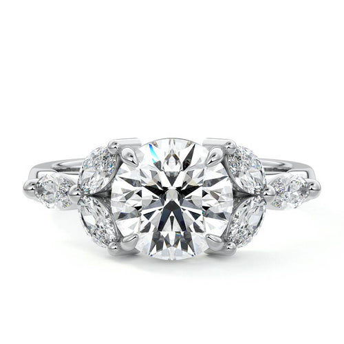 Anya - Round Platinum Lab Grown Diamond Engagement Ring | Nura Lab