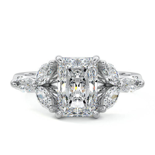 Anya - Radiant Platinum Lab Grown Diamond Engagement Ring | Nura Lab