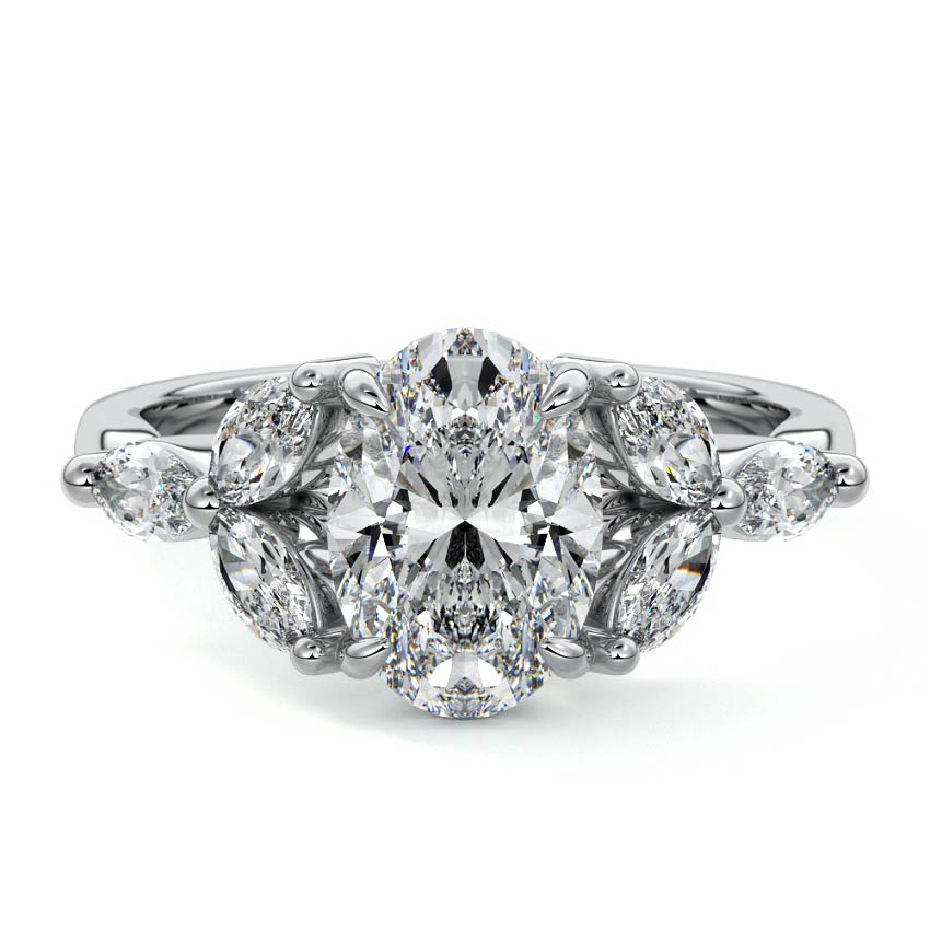 Anya - Oval Platinum Lab Grown Diamond Engagement Ring | Nura Lab