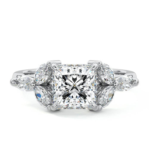 Anya - Princess Platinum Lab Grown Diamond Engagement Ring | Nura Lab