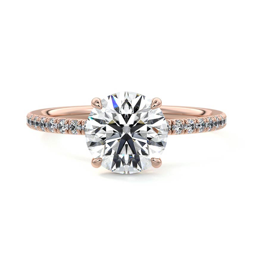 Hera - Round Rose Gold Lab Grown Diamond Engagement Ring | Nura Lab