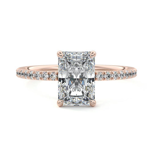 Hera - Radiant Rose Gold Lab Grown Diamond Engagement Ring | Nura Lab