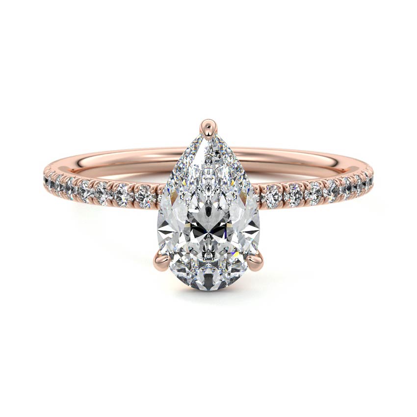 Hera - Pear Rose Gold Lab Grown Diamond Engagement Ring | Nura Lab
