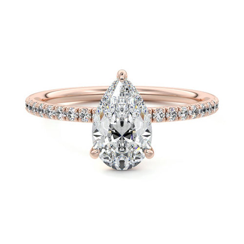 Hera - Pear Rose Gold Lab Grown Diamond Engagement Ring | Nura Lab
